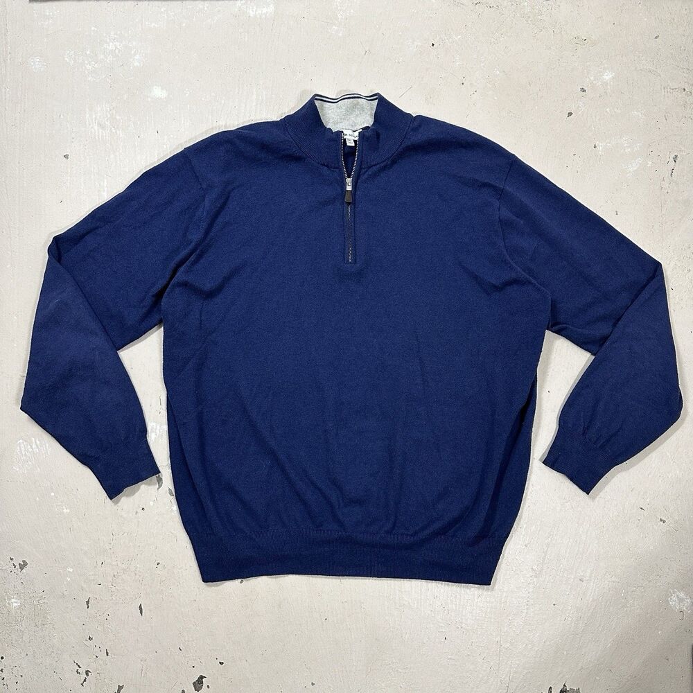 Peter Millar Crown Soft Sweater Mens XXL Blue Long Sleeve Cotton Silk Cashmere